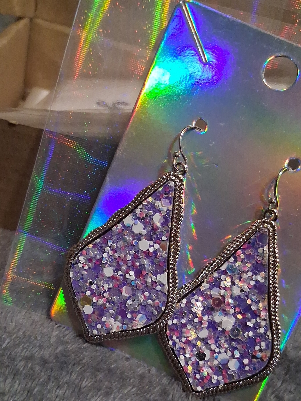 $8 Each Or Bundle 5/$20 Sparkling Light PURPLE ONLY Glitter Earrings